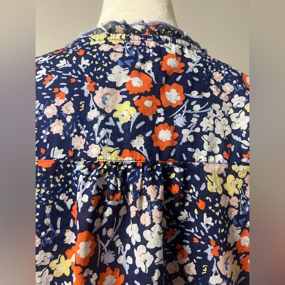 Talbots Navy Floral Print Blouse - Picture 7 of 8